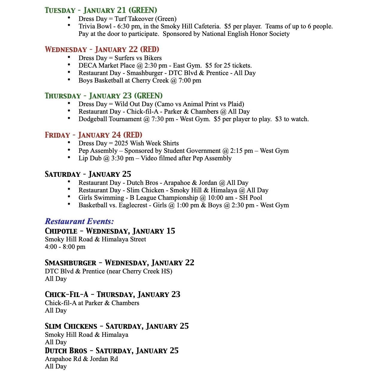 Wish Week - Week 2